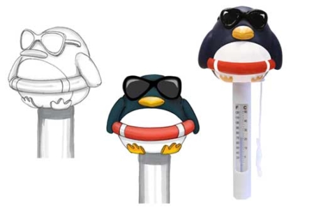 CPA pool character thermometer
